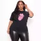 Fashionable casual oversized women's clothing with printed round neck short sleeved oversized T-shirt
