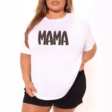 Fashionable casual oversized women's clothing with printed round neck short sleeved oversized T-shirt