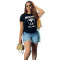 Pure cotton letter printed T-shirt in 2 colors (special offer)