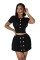 Knitted elastic sports casual skirt sweater short set