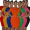 Knitted slim fit short sleeved dress with a round neck sweater