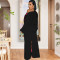 Sexy and fashionable single shoulder diagonal collar long sleeved women's wide tube jumpsuit