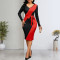 Sexy and fashionable two tone women's dress