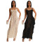 Fashionable Sunscreen Cover up Beach Long Dress Knitted Dress