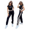 Leisure Embroidered Sleeveless Tank Top Women's Waist Collection Two Piece Set