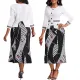 Sexy and fashionable digital printed medium sleeved round neck women's dress