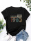 Large women's short sleeved T-shirt with fashionable and personalized trend print pattern