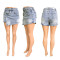 Elastic women's sexy skirt with buttons and multiple pockets denim shorts