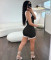 New fashionable contrasting color pit stripe tight backless jumpsuit casual shorts