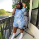 Casual printed women's tie dye two-piece set