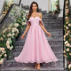 Solid color dress with suspender