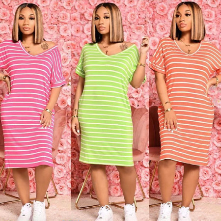 V-neck casual dress