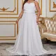 Solid color suspender backless tail banquet women's wedding dress dress dress