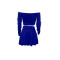 Solid color off shoulder long sleeved pleated short skirt set