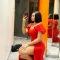 Fashionable and Sexy Lotus Leaf Sleeve Wrap Hip High Split Slim Fit Women's Dress