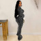 Solid color mesh hot diamond dress length