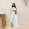 Feather V-neck One Size Dress Long Dress