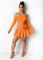 Solid color off shoulder long sleeved pleated short skirt set
