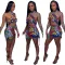 Personalized slim fit strap printed dress