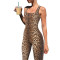 Jumpsuit with threaded square neck, backless and buttocks lifting, slim fit sports jumpsuit