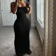 Trendy suspender ribbed sexy slim fitting street dress