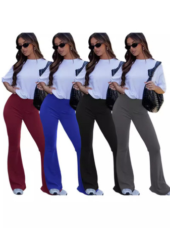 Dropping and elastic peach buttocks fitness running flared pants TROUSERS