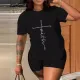 Hot printed short sleeved shorts casual set