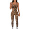 Jumpsuit with threaded square neck, backless and buttocks lifting, slim fit sports jumpsuit