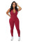 New elastic small pit zipper women's jumpsuit candy multi-color style