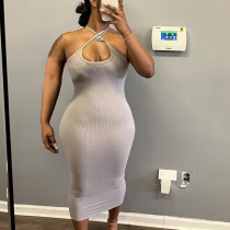 Cross strap Luo slim fit sexy dress
