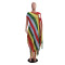 New women's knitted colorful striped fringe beach skirt