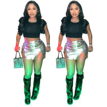 Trendy and fashionable gilded half skirt short skirt