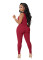New elastic small pit zipper women's jumpsuit candy multi-color style