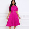 Short sleeved lace patchwork pleated African dress cross-border formal dress  5 COLOR