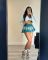 New casual washed denim pleated jeans skirt(only skirt)