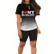Letter printed short sleeved shorts casual set