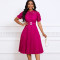 Short sleeved lace patchwork pleated African dress cross-border formal dress  5 COLOR