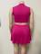 Fashion women's sleeveless top, fake two-piece pants skirt design, skirt set