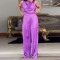 Trouser swing collar sleeveless waist collection casual set