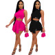 Fashion women's sleeveless top, fake two-piece pants skirt design, skirt set