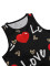New camouflage letter heart sexy vest round neck top