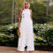 Sexy backless lace up long top wide leg pants fashion set