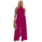 Sexy backless lace up long top wide leg pants fashion set