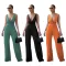 Sexy deep V-back sleeveless jumpsuit