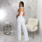 Fashionable women's pants ostrich hair diamond strap slim fit jumpsuit