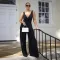 Sexy deep V-back sleeveless jumpsuit