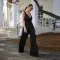 Sexy deep V-back sleeveless jumpsuit