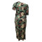 Camo T-shirt short sleeved loose half skirt set