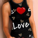 New camouflage letter heart sexy vest round neck top
