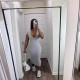 rendy V-neck ribbed sexy slim fitting street dress